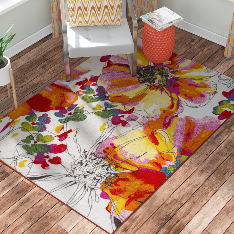 Ebern Designs Dicha Floral Tufted Multicolor Area Rug & Reviews Wayfair